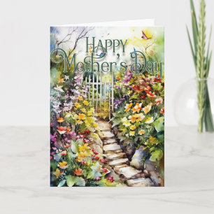 Gelukkig Moederdag Wenskaart -  tuin Feestdagen Kaart