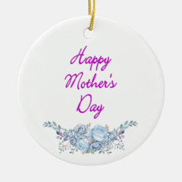 gelukkig moederdag wit keramisch ornament