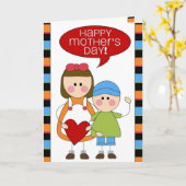 gelukkig moederdag (zoon & dochter) kaart (Gele Bloem)