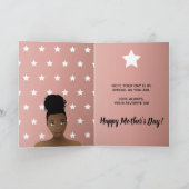 Gelukkig Moederdag! Zwarte vrouw, witte sterren, r Kaart (Binnen)
