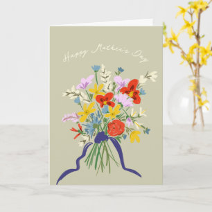 Gelukkig Moedersdag Aquarel Bloemenboeket Kaart