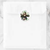 Gelukkig Mona Lisa St. Patrick's Day Ronde Sticker (Tas)