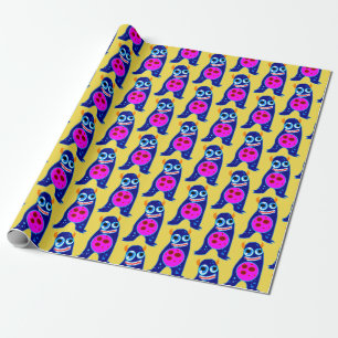 GELUKKIG MONSTER BLAUW MONSTER wrapping papier