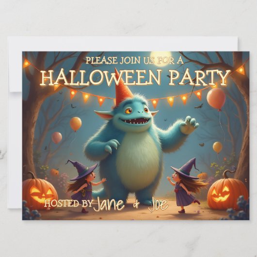 Gelukkig Monster Halloween-feest voor Kinderen (Voorkant)