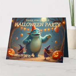 Gelukkig Monster Halloween-feest voor Kinderen Kaart