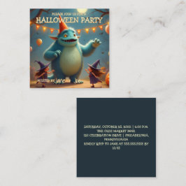 Gelukkig Monster Halloween-feest voor kinderen Notitiekaartje