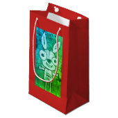 GELUKKIG MONSTER KONIJN Gift Bag Klein Cadeauzakje (Voorkant Gekanteld)