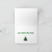 Gelukkig Moo van de Koeien van Kerstmis Jaar Feestdagen Kaart (Binnen)
