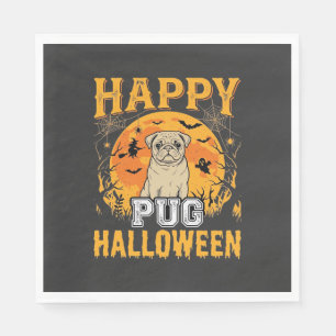 Gelukkig Mops Halloween Griezelen Hond Design_1 Servet
