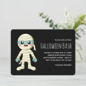 Gelukkig Mummie Halloween Monster Feestje Kaart (Staand voorkant)