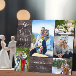 Gelukkig na 5 jaar getrouwd Huwelijksaandenkenfoto Fotoplaat