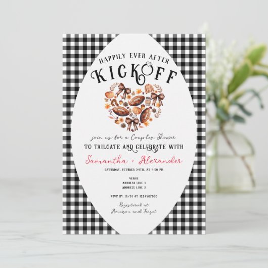 Gelukkig na de aftrap Herfst Tailgate Couples Douc Kaart (Staand voorkant)