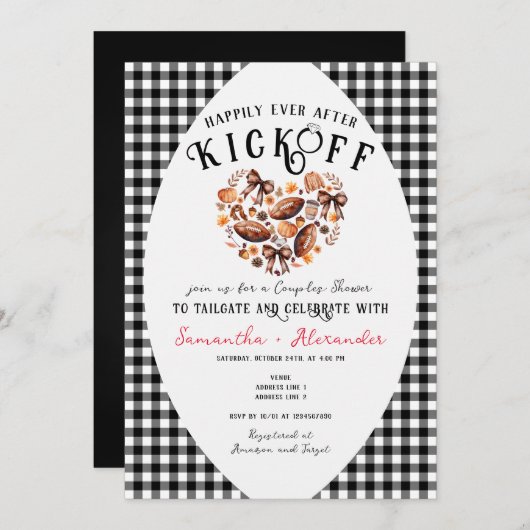 Gelukkig na de aftrap Herfst Tailgate Couples Douc Kaart (Voorkant / Achterkant)
