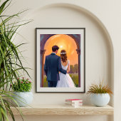 Gelukkig Na De Bruiloft Bruid & Bruidegom Aquarel Poster
