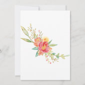 Gelukkig na de Bruiloft met Felgekleurde Bloemen B Kaart (Achterkant)