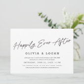 Gelukkig Na De Bruiloft Modern Script Elopement Kaart (Staand voorkant)