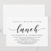 Gelukkig na de lunch, weggelopen bruidspaar kaart (Voorkant / Achterkant)