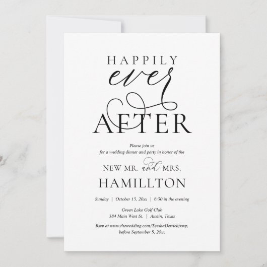 Gelukkig Na De Trouwdiner En Feest I Kaart (Voorkant)