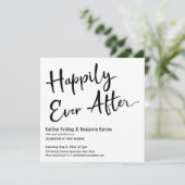 Gelukkig na de Zwarte Witte Trouw Ontvangst Kaart (Staand voorkant)