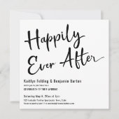 Gelukkig na de Zwarte Witte Trouw Ontvangst Kaart (Voorkant)