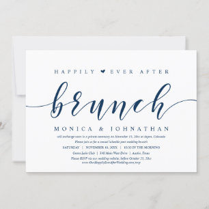 Gelukkig Na Elkaar Brunch, Trouw Elopement Uitnodi Kaart