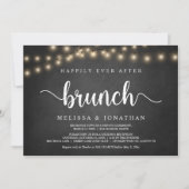 Gelukkig Na Elopement Brunch, Slingerlicht, Elopem Kaart (Voorkant)