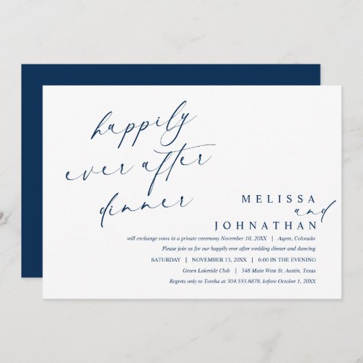 Gelukkig na het diner en dansen kaart (Voorkant / Achterkant)