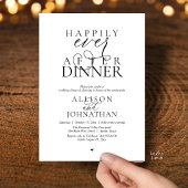 Gelukkig Na het Diner Modern Script Huwelijk Kaart