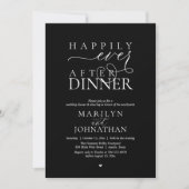 Gelukkig na het diner Moderne bruiloftsreceptie Kaart (Voorkant)