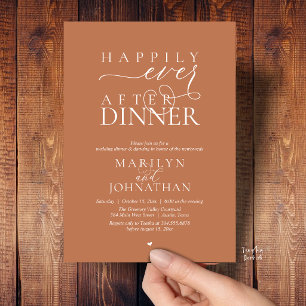 Gelukkig na het diner Moderne bruiloftsreceptie Kaart