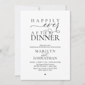 Gelukkig na het diner Moderne bruiloftsreceptie Kaart (Voorkant)