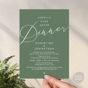 Gelukkig na het diner, moderne romantische bruilof kaart