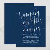 Gelukkig na het diner, trouwfeest uitnodiging (Voorkant / Achterkant)