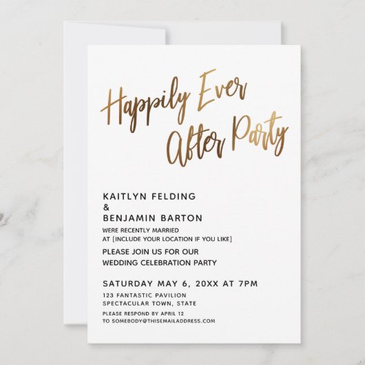 Gelukkig na het feest Handgeschreven receptie Kaart (Voorkant)