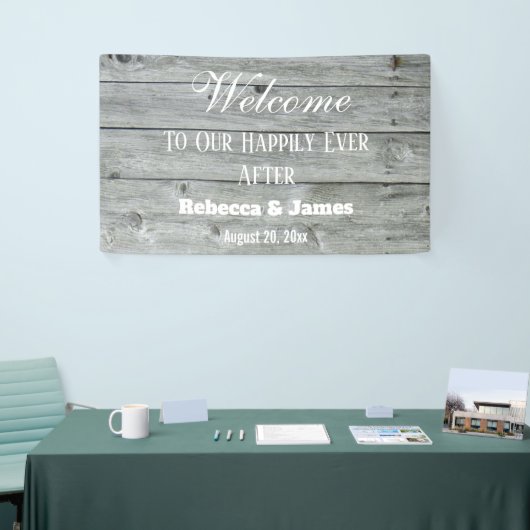 Gelukkig na het huwelijk van elk land welkom spandoek (Beurs)