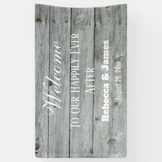 Gelukkig na het huwelijk van elk land welkom spandoek (Verticaal)