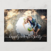 Gelukkig Na Ontvangst Trouwreceptie Uitnodiging Briefkaart (Voorkant)