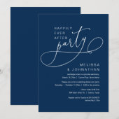 Gelukkig Na Trouw Elopement Feest Navy In Kaart (Voorkant / Achterkant)