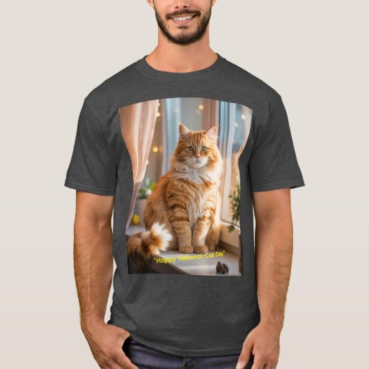 Gelukkig Nationale Kattendag T-shirt (Voorkant)