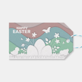 Gelukkig natuur schattige cartoons cadeaulabel