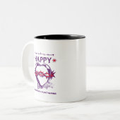 Gelukkig, niet alleen goed functionerende geesteli tweekleurige koffiemok (Voorkant links)