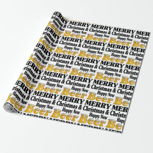 Gelukkig Nieuw Bier Cadeaupapier (Uitgerold)