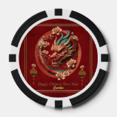 Gelukkig nieuw chinees draak jaar poker chips (Voorkant)