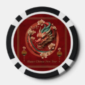 Gelukkig nieuw chinees draak jaar poker chips (Achterkant)