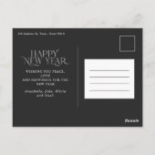 gelukkig nieuw jaar 1 foto botanische bloesvakanti briefkaart (Achterkant)