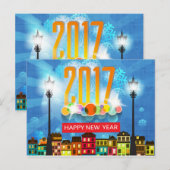 gelukkig nieuw jaar 2017 feestdagenkaart (Voorkant / Achterkant)