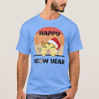 gelukkig nieuw jaar 2023 met grappige kat t-shirt