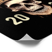 gelukkig nieuw jaar 2023 schedel poster (Hoek)