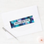 gelukkig nieuw jaar ( bokeh ) ovale sticker (Envelop)