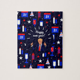 gelukkig nieuw jaar donald trump legpuzzel
